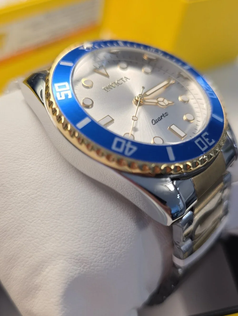 330.  Invicta Pro Diver Vitreos Men's Watch 42mm, Gold, Steel (69398)